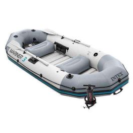 Intex Barco Mariner 3 Personas con 2 Remos de Aluminio y Bomba - 297x127x46cm