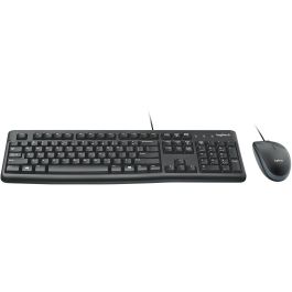 Logitech MK120 - Teclado y Ratón Alámbrico USB QWERTZ Checa Negro - Resistente a Derrames