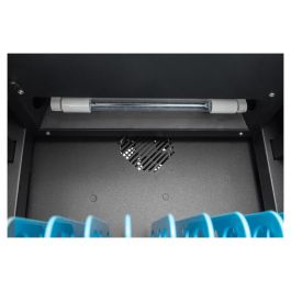 Digitus Armario de Carga Móvil para Escritorio - Estación de Almacenamiento y Carga para 10 Portátiles/Tabletas hasta 14", Desinfección UV-C, USB-C, Negro