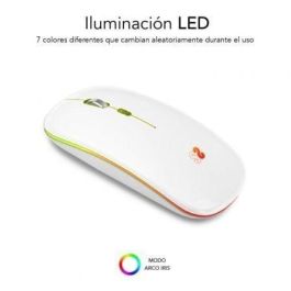 Ratón Inalámbrico por Bluetooth Subblim LED Dual Flat/ Batería recargable/ Hasta 1600 DPI/ Blanco Ratón Inalámbrico por Bluetooth Subblim LED Dual Flat/ Batería recargable/ Hasta 1600 DPI/ Blanco