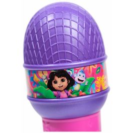 Spinmaster SPI6071801 Micrófono Dora la Exploradora Funcional 18cm con 4 Canciones y 9 Sonidos para Niños 3+ Años