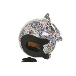 DKD Home Decor Hucha Mediterraneo de Resina Multicolor con Diseño de Elefante 11 x 11 x 11.5 cm (2 Unidades)