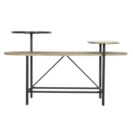 DKD Home Decor Mesa de Centro Moderna Marrón y Negro 76 x 64 x 116 cm de Metal, MDF y Mármol Desmontable