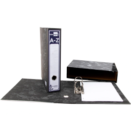 Liderpapel Classic Blue Caja Archivador Cuarto Apaisado Negra Lomo 80mm