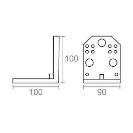 Micel Ángulo Pesante AN17 Zincado 100 x 100 x 90 mm Acero 2.5 mm Espesor