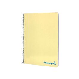 Cuaderno Espiral Liderpapel A4 Wonder Tapa Plastico 80H 90 gr Cuadro 4 mm Con Margen Color Amarillo 5 unidades