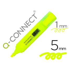 Q-connect Rotulador Fluorescente Amarillo Punta Biselada Trazo 1-5 mm