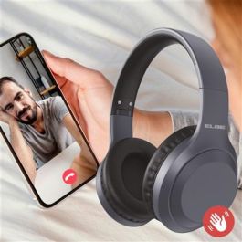 Elbe ABT-A10-G Auriculares de Diadema Bluetooth ANC con Micrófono y Conexión Aux-in Gris