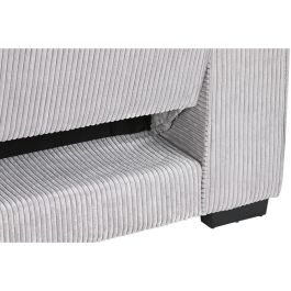 DKD Home Decor Sofá Cama Moderno de Pana y Poliéster Desmontable Gris Claro, Medidas 230 x 94 x 75 cm, Altura Asiento 41 cm
