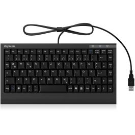 KeySonic ACK-595C+ Mini teclado alámbrico USB/PS2 SoftSkin negro QWERTY (US) con interruptor de membrana