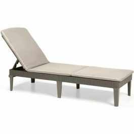 ALLIBERT by KETER Tumbona Jaipur de 4 posiciones con cojín, resina sintética imitación ratán, color capuchino, 187x58x29 cm Precio: 123.99526062. SKU: B196GRM4P7