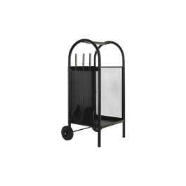 Leñera Loft DKD Home Decor Negro 36 x 81 x 42 cm Set de 3 Leñera Loft DKD Home Decor Negro 36 x 81 x 42 cm Set de 3