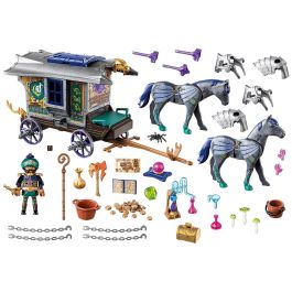 Playmobil Carruaje de Mercaderes 70903, Carro de Mercado Medieval con Armadura de Mago y Mercancía Valiosa, Techo Extraíble y Cañón Funcional, +4 Años