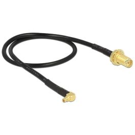 DeLOCK 88936 Antena Cable RP-SMA Hembra Empotrable a MMCX 90° Macho 0.32m RG-174 Negro
