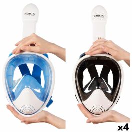 Máscara de Snorkel con Soporte para Cámara Deportiva AquaSport Azul Blanco (4 Unidades) Máscara de Snorkel con Soporte para Cámara Deportiva AquaSport Azul Blanco (4 Unidades)