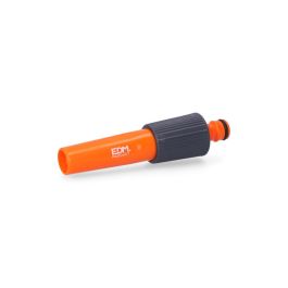 Edm Lanza de riego con enchufe rápido regulable, polipropileno, gris/naranja, 14cm
