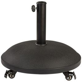 Color Baby Soporte de Parasol de Cemento y Acero con Ruedas de 25 kg para Mástiles de 4,8 cm y Base Rectangular de 50x34 cm
