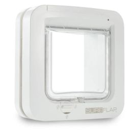 Sureflap Solapa para Gatos con Lector de Microchip Electrónico - Previene Gatos Callejeros - Memoria 32 Gatos - Blanco