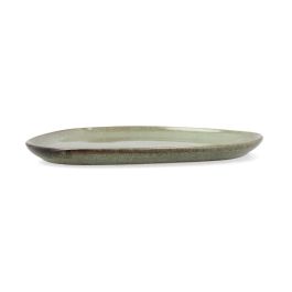 Bidasoa Plato Llano Cerámico Ikonic Verde con Relieves Orgánicos 14x13,6 cm (12 Unidades) Apto Lavavajillas Microondas
