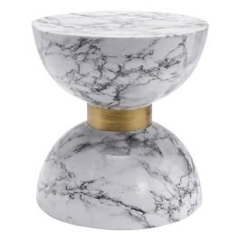 DKD Home Decor Mesita Auxiliar Moderna de Hierro Blanca, 33 cm Largo x 33 cm Ancho x 35 cm Alto Precio: 86.68999988. SKU: S3040443