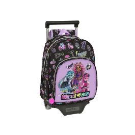 Mochila Escolar con Ruedas Monster High Creep Negro 28 x 34 x 10 cm