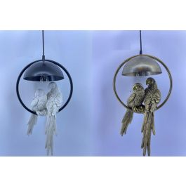 DKD Home Decor Lámpara de Techo Tropical con Loros Dorado Blanco, de Resina y Metal, Altura 44.5 cm, Casquillo E27, 50W - Pack 2 Unidades Precio: 77.47872. SKU: B1A33Y8AGG