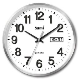 SAMI Reloj de Pared HQ TAIWAN de 30 cm de Aluminio con Calendario Día/Mes Red Precio: 20.5821. SKU: B1KE7R695P