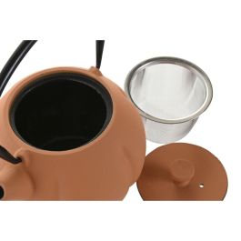 DKD Home Decor Tetera Oriental de Hierro Fundido e Inox Naranja/Verde 1L (2 Unidades) 12.3 x 16.5 x 14.5 cm Lavavajillas/Gas