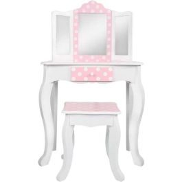 Tocador belleza de madera con lunares blanco y rosa 63x29x100 cm Precio: 112.50000047. SKU: B1779RCJCT