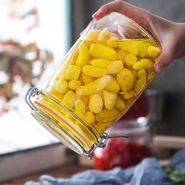 La Mediterranea Tarro Hermetico Vidrio Clip 1000 ml con Medidas 13x9x16 cm