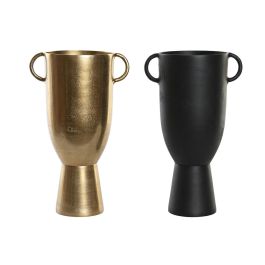 Jarron Moderno DKD Home Decor Negro Dorado 18 x 41 x 25 cm (2 Unidades) Jarron Moderno DKD Home Decor Negro Dorado 18 x 41 x 25 cm (2 Unidades)