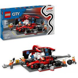 Lego Juego de Construcción City Fórmula 1 Parada en Boxes con Equipo de Mecánicos y Coche Ferrari para Niños +6 Años
