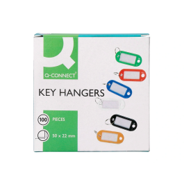 Q-connect Llavero portaetiquetas Negro Expositor de 100 unidades