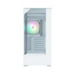 Zalman P40 Prism White Midi Tower PC, Caja de ordenador Blanco, Panel de vidrio templado, Iluminación RGB