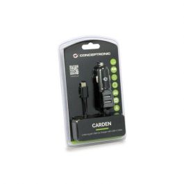 Conceptronic Cargador Coche Carden05B USB 3.1A con Cable USB-C, 2 Puertos, Compatible con Smartphones, Tablets y más