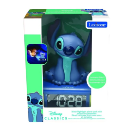 Lexibook Reloj Despertador Stitch RL800D con Luz Nocturna y Sonidos, Juguete +6 Años