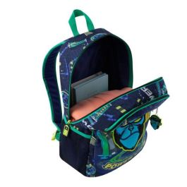 Totto Mochila Morral Kong Lab L MJ04KLB003-2410-8JDL, Azul Marino, Poliéster, Acolchada, Bolsillos Laterales