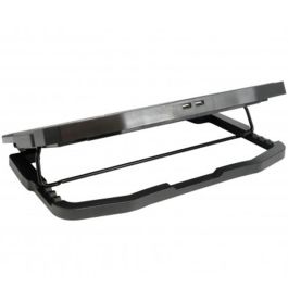 Conceptronic Thana07B Soporte Base Refrigeración para Portátiles hasta 17", 2 Ventiladores 125mm, Negro con Iluminación Azul