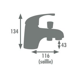 ROUSSEAU CARDIFF Mezclador monomando para bañera y ducha cromado - Ahorro de agua - Acabado brillante