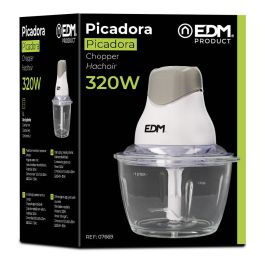 Edm Picadora de Cocina con Recipiente de Cristal 320W Capacidad 1L