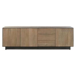 DKD Home Decor Mueble TV de Mango y Metal 180x44x55 cm Colección Sand Village Acabado Chorro de Arena