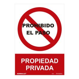 Normaluz Señal prohibido 'prohibido el paso propiedad privada' PVC 0.7mm 30x40cm