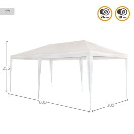 Cenador Aktive 300 x 255 x 600 cm Metal Blanco Plástico Cenador Aktive 300 x 255 x 600 cm Metal Blanco Plástico