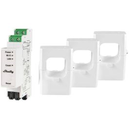 Shelly Pro 3EM 400A - Medidor de Energía WLAN LAN con 3 Pinzas de 400A, Función de Medición y Bluetooth para Carril DIN Precio: 246.49999968. SKU: B1JDGN4LHW