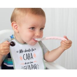 KioKids Step 2 Cuchara de Silicona Rosa Claro para Bebé +4 meses - Ideal Primer Contacto con Comida