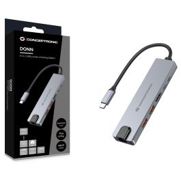 Conceptronic DONN29G Docking Station Gris USB Tipo-C, HDMI 4K@60Hz, USB 3.2 Gen 2, Gigabit Ethernet, USB PD 140W, 10Gbps