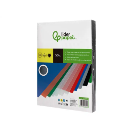 Liderpapel Tapa Encuadernacion Polipropileno Din A4 0.8mm Negro Opaco Paquete 50 Unidades