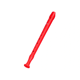 Hohner Flauta dulce 9508 Roja con Funda Verde y Transparente para Educacion Musical Infantil