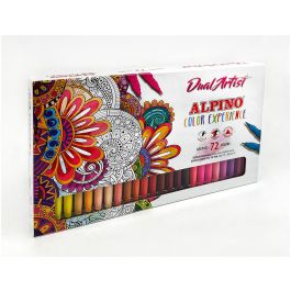 Alpino Rotuladores Dual Artist Color Experience Doble Punta Fina-Pincel C-Surtidos Estuche 72 Ud