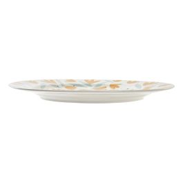 DKD Home Decor Plato Flores Shengda Urban Multicolor Blanco Porcelana 27 x 2 x 27 cm (12 Unidades)